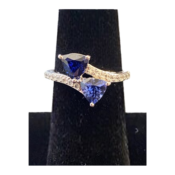 Womens Lab Created Blue Sapphire Sterling Silver Cocktail Ring, Size 6.75, NWOT - Picture 7 of 12